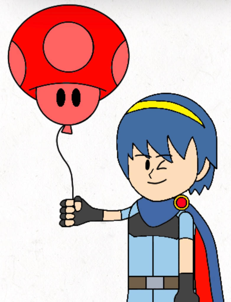 Marth with mushroom balloon by Quazo-Hori on DeviantArt