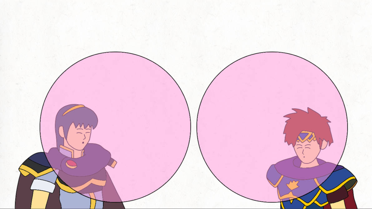 Marth and Roy blowing bubblegum by Quazo-Hori on DeviantArt