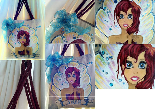 Siren Ariel Tote bag ..Wanna Kiss the Girl..