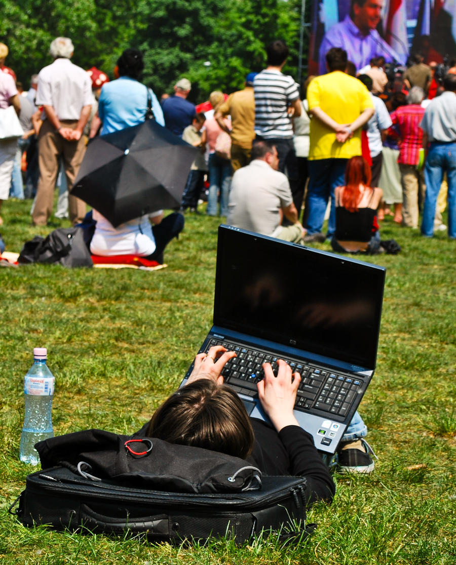 studying outdoors