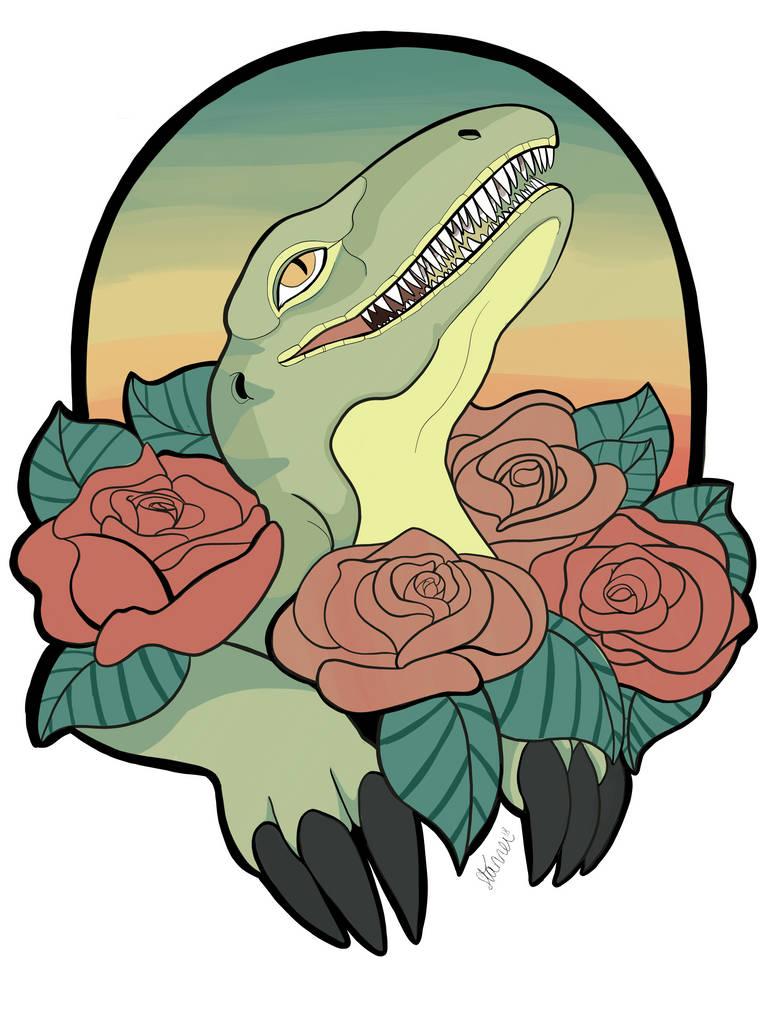 Rose Raptor Velociraptor in Roses by Ra66itWUT on DeviantArt