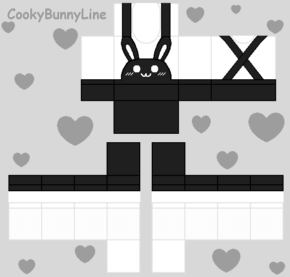 Roblox Clothes Kawaii Black Bunny Overall Pants by CookyBunnyLine on ...