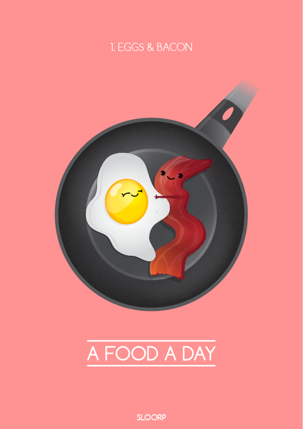 1. Eggs and Bacon - A Food A Day by SloorpWorld