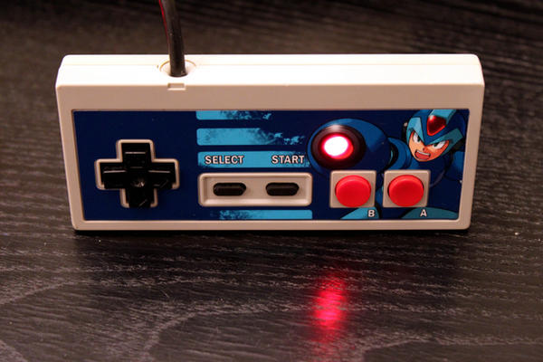 Nintendo 8 bit controller Mega Man led mod