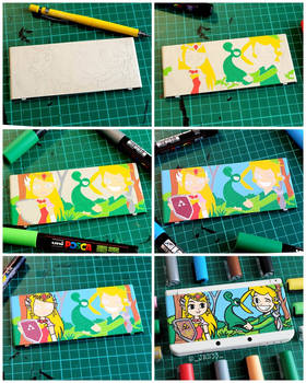 WIP pics from my custom paintes Zelda 3ds console