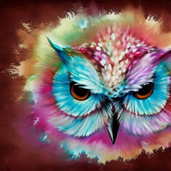 Splatter Paint Street Art Owl