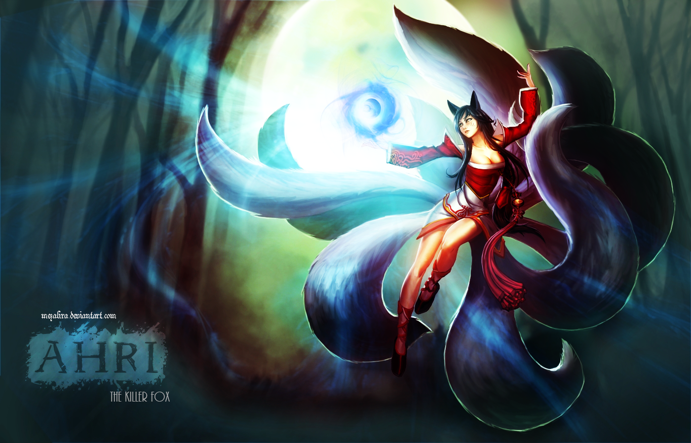 Barbermaskine ved siden af lunken Ahri ~ LOL Wallpaper Edition by Mezalira on DeviantArt