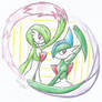 Gardevoir and Gallade, psychic duo.