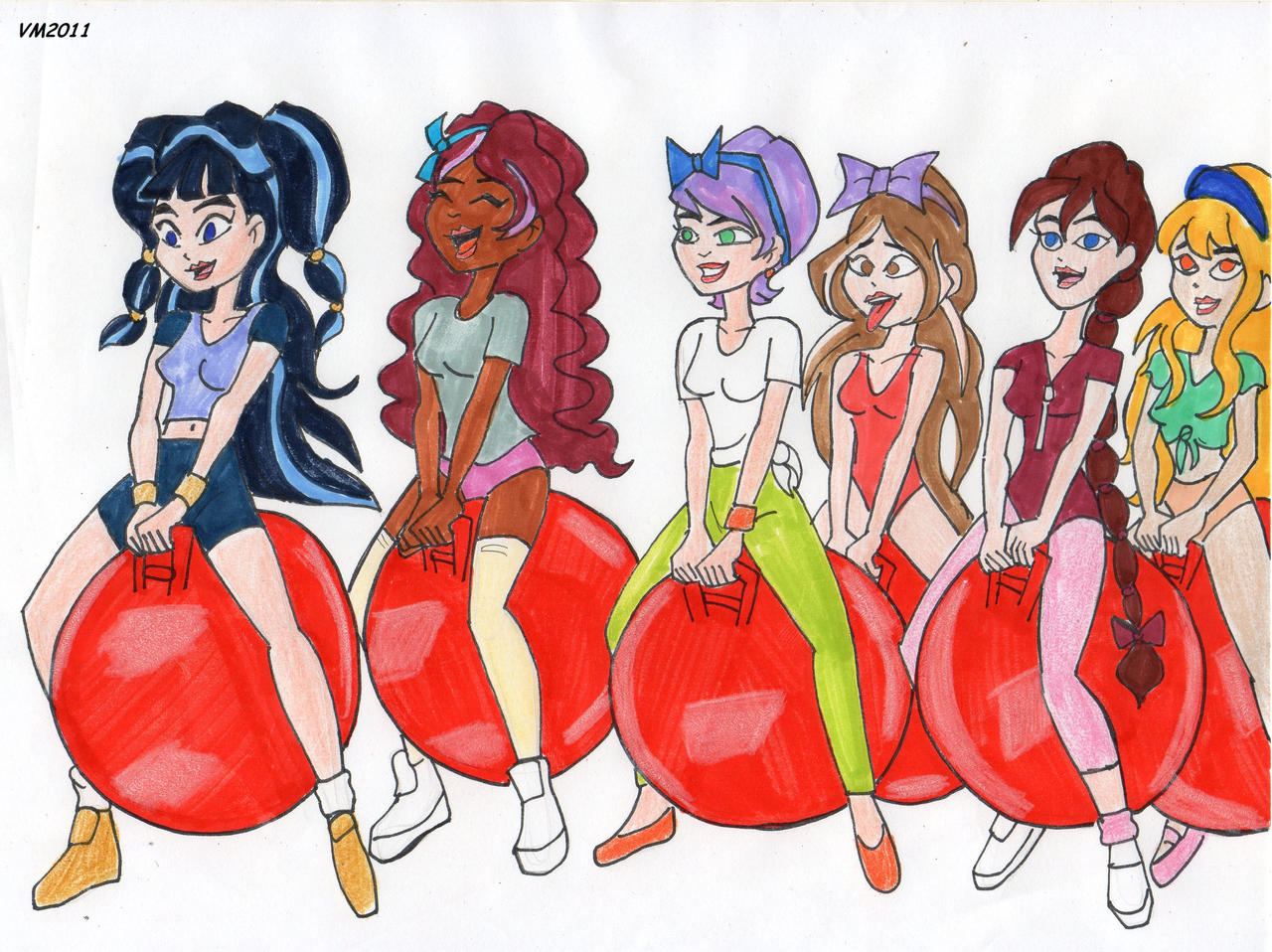 Bounce Ball Deviantart Girls Bouncing the Ball. by VectorMagnus2011 on DeviantArt
