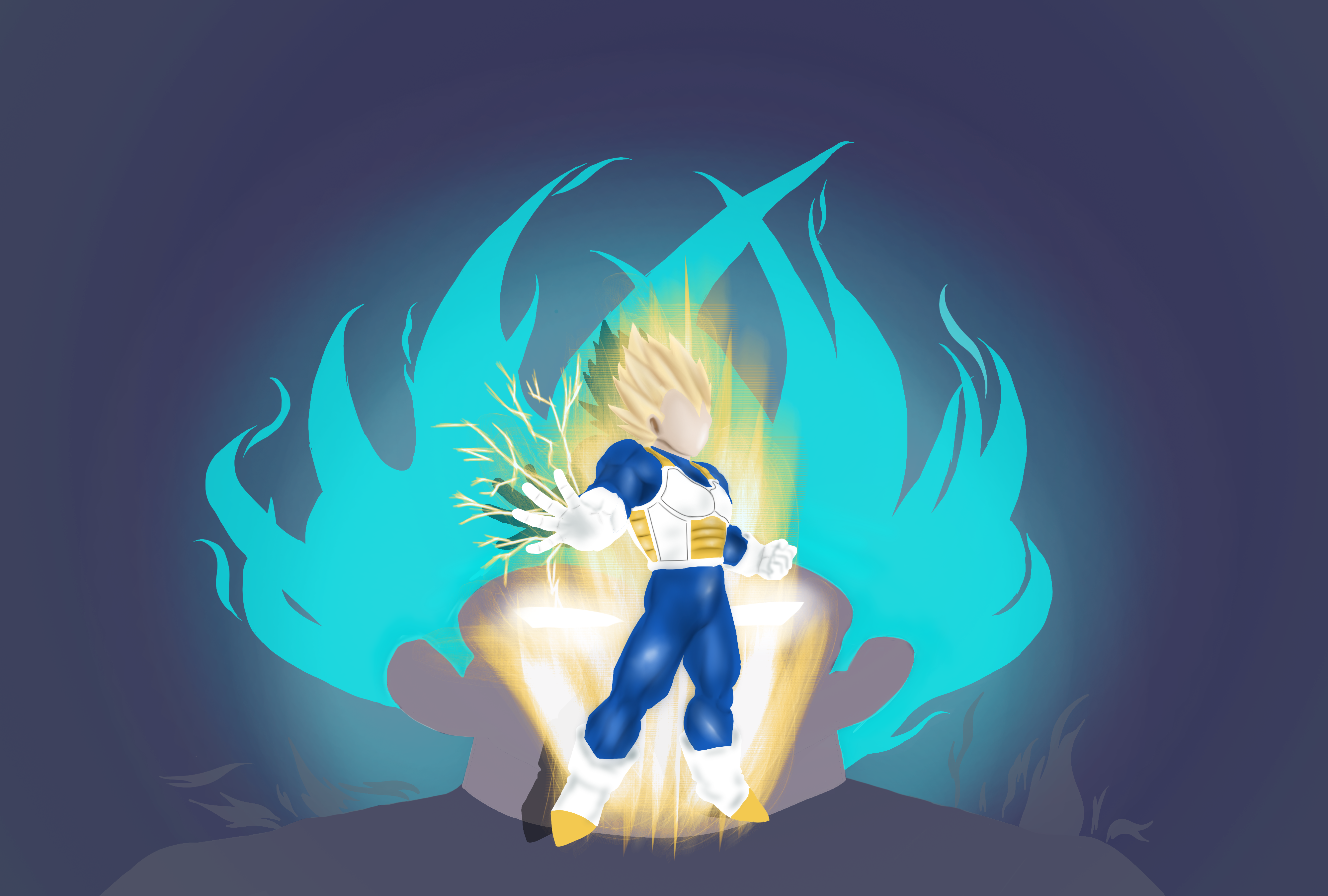 Vegeta (SSJ1 and SSJ2) by ChemistryChandra on DeviantArt