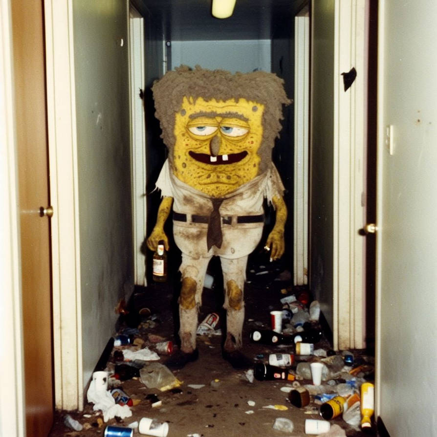 Spongebob Rottiing SpongeBob has fallen on hard times by Ron-Tweedie on DeviantArt