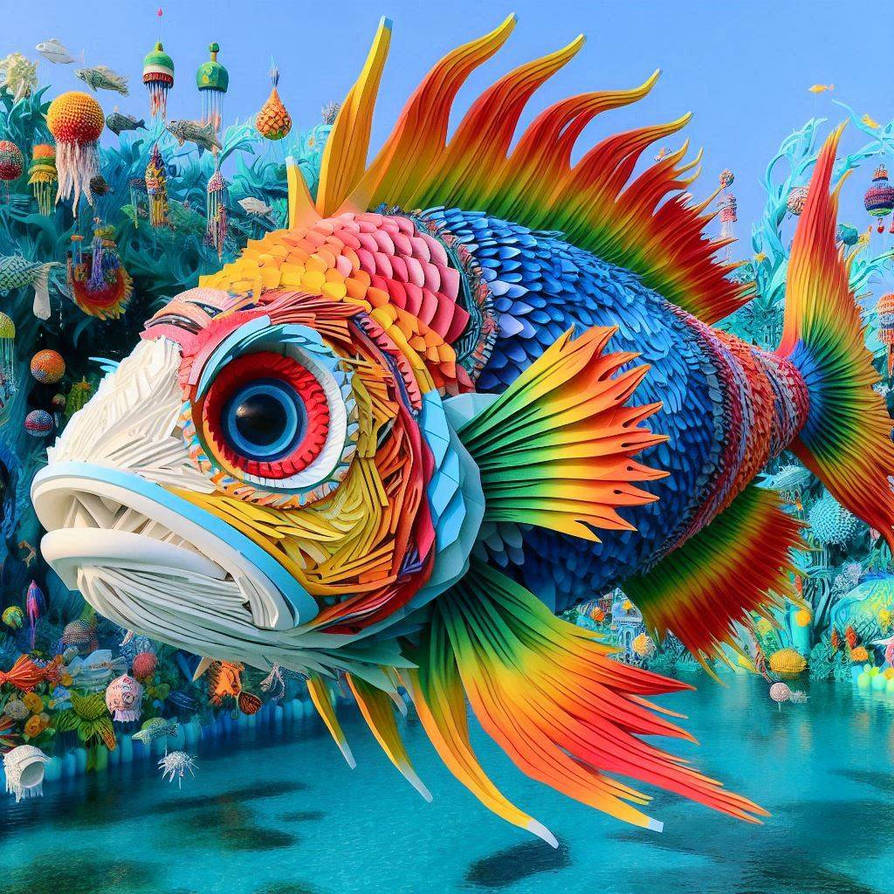 Rainbow Colored Tissue Paper Fish by Ron-Tweedie on DeviantArt