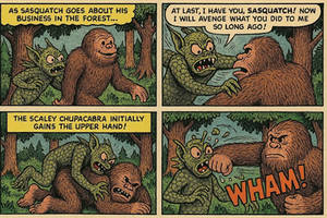 Chupacabra Attacks Sasquatch!!