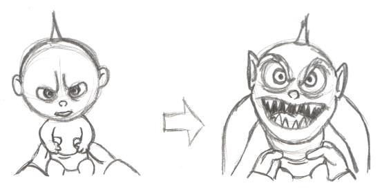 Jack-Jack Transforming sketch