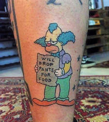 Krusty the Clown tattoo