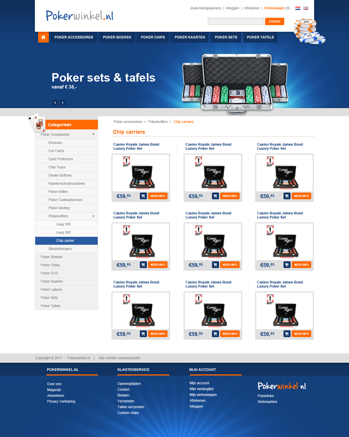 Webshop layout - Poker