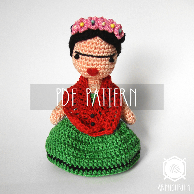 Amigurumi Frida doll crochet pattern