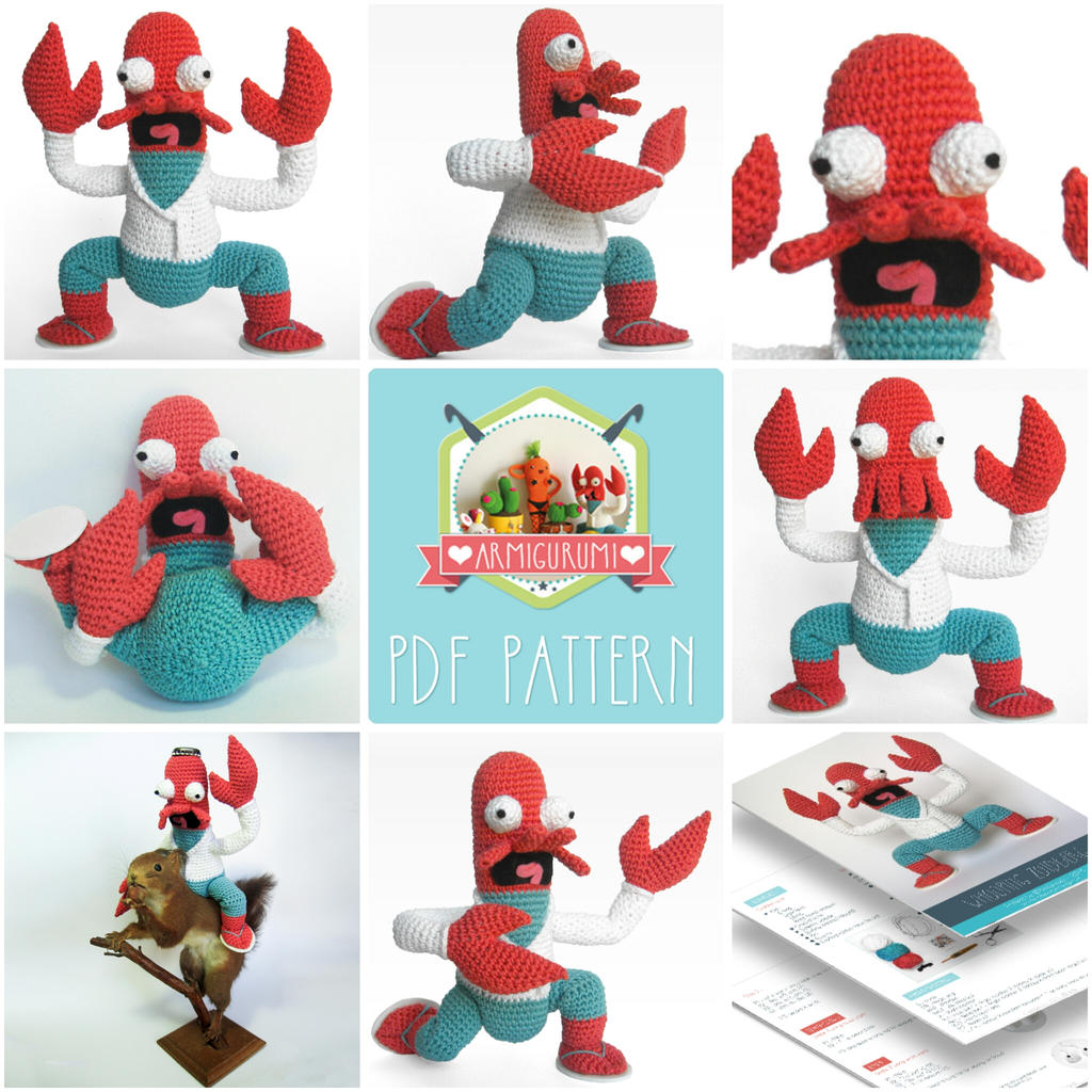 Doctor Zoidberg's amigurumi crochet pattern