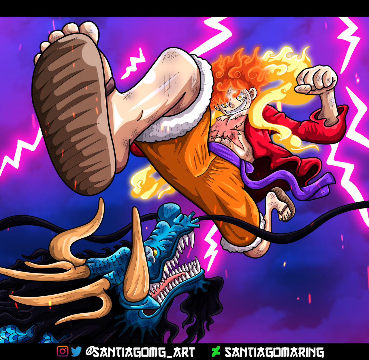 Luffy Gear 5 vs Kaido by YaguisArtist on DeviantArt