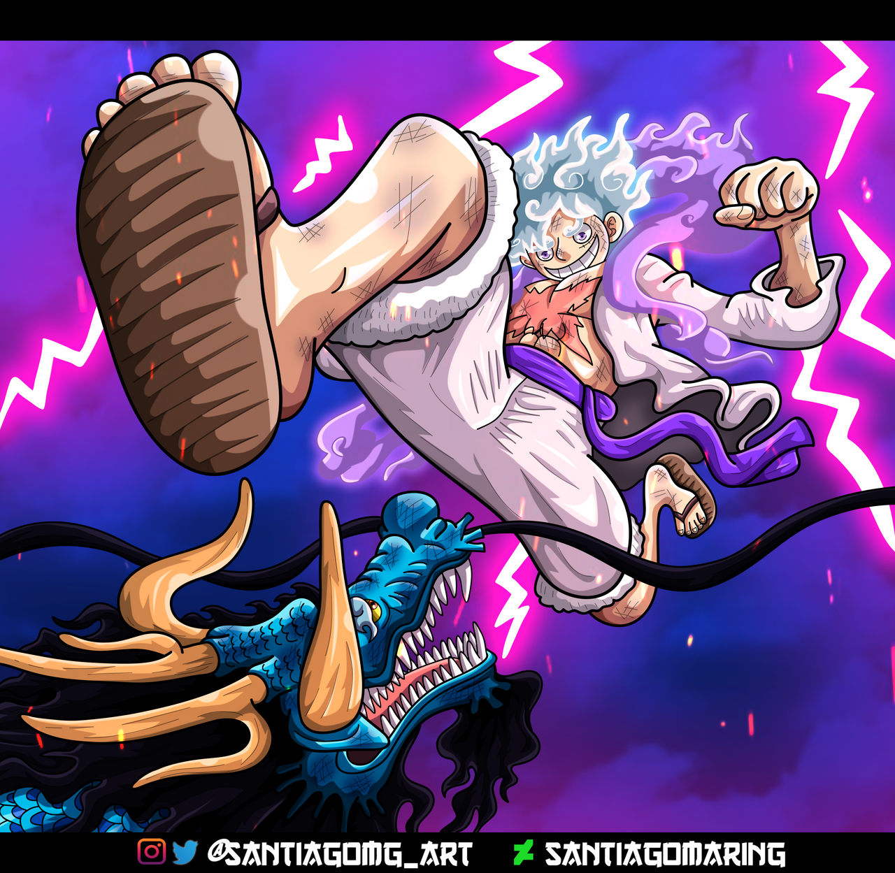 Luffy Gear 5 Vs Kaido by SantiagoMarinG on DeviantArt