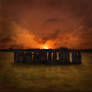 Stonehenge Sunset Stock