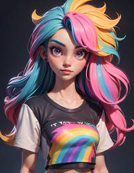 Rainbow-haired girl