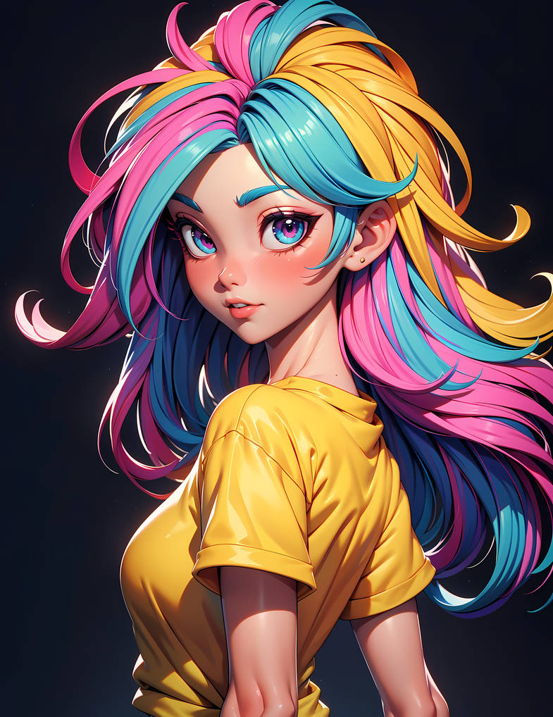 Rainbow haired Girl By Arczisan On DeviantArt rainbow-haired-girl-by-arczisan-on-deviantart