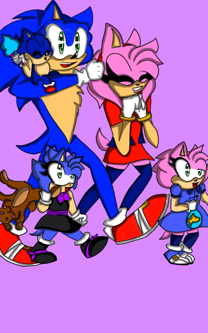 🌸magenta_mel🌸🇵🇸 على X: Family Portrait ✨ (?) Sonic Au🌸 #sonamy  #SonicTheHedgehog #sonicau  / X