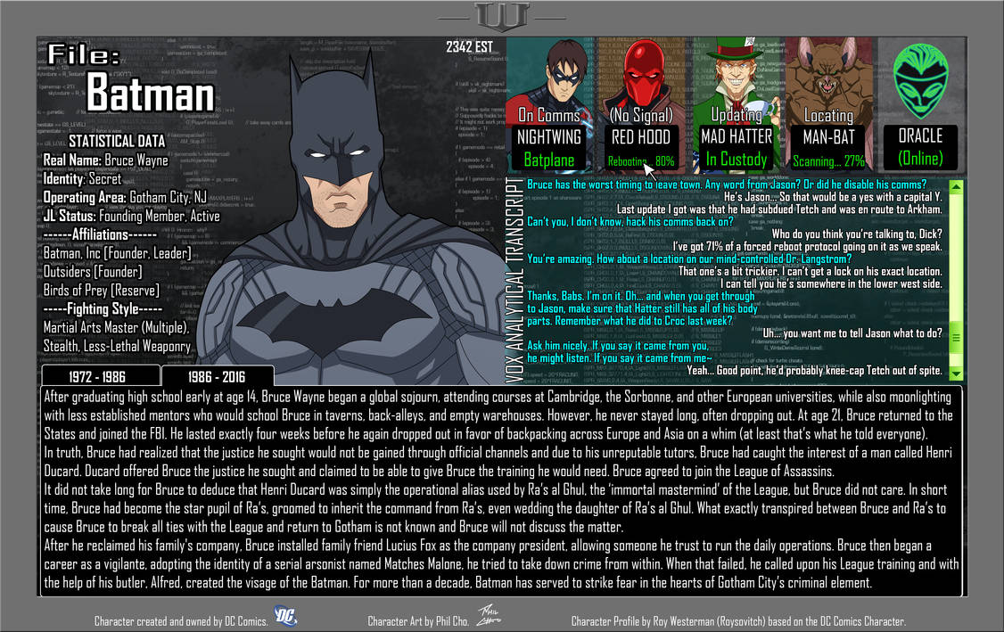 Oracle Files - Bruce Wayne 1986-2016 by Roysovitch on DeviantArt