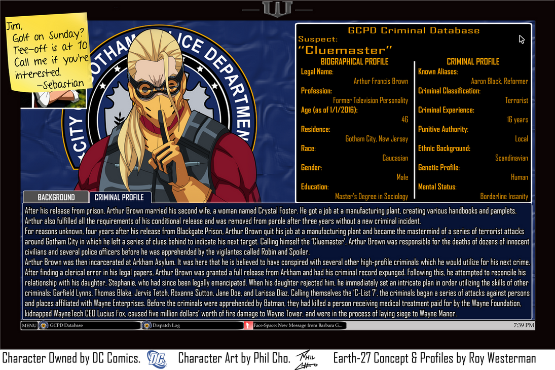 Gcpd File Icon Earth-27 GCPD File - Arthur Brown - Page 2 by Roysovitch on DeviantArt