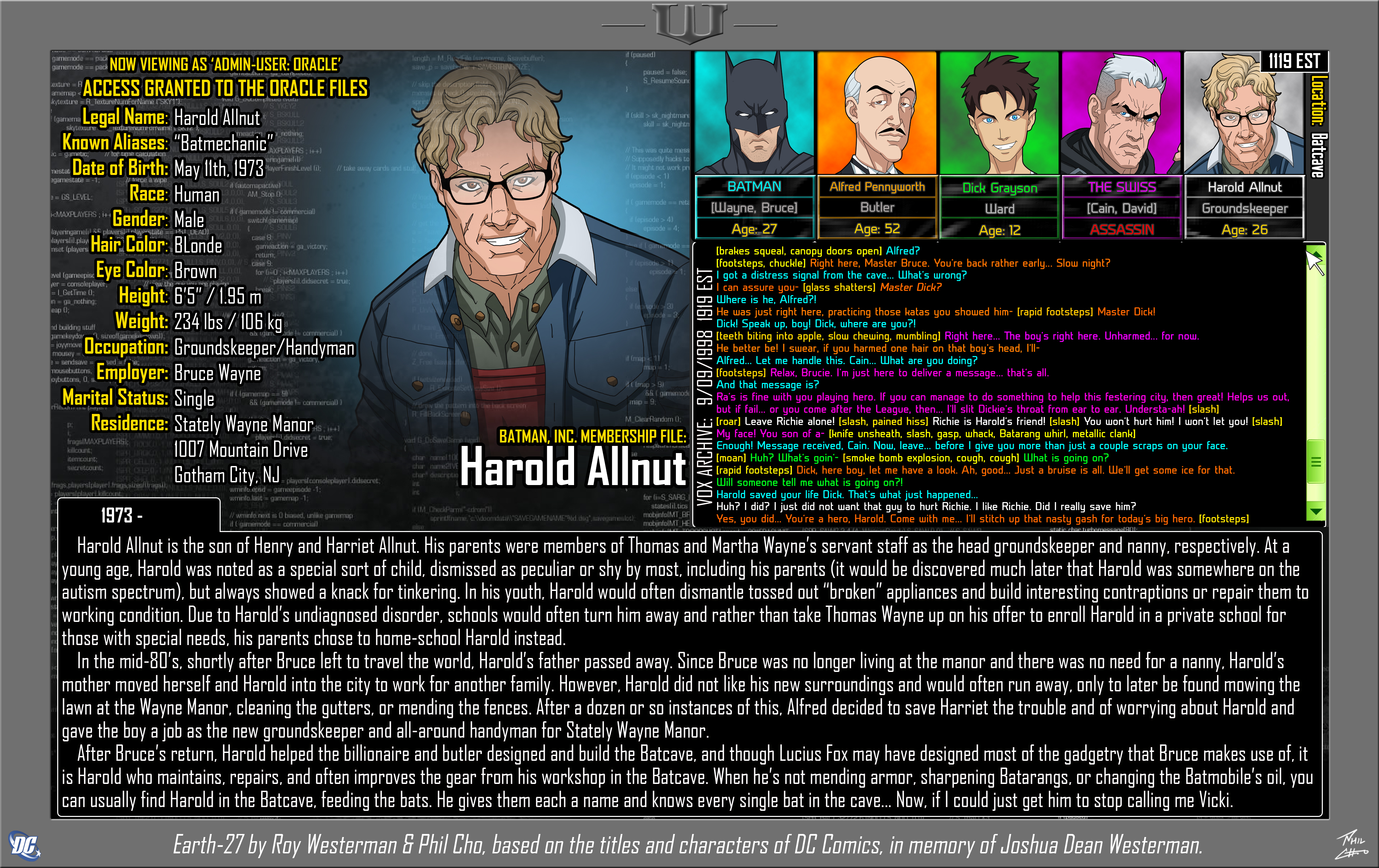 Earth-27: Oracle Files] Harold Allnut by Roysovitch on DeviantArt