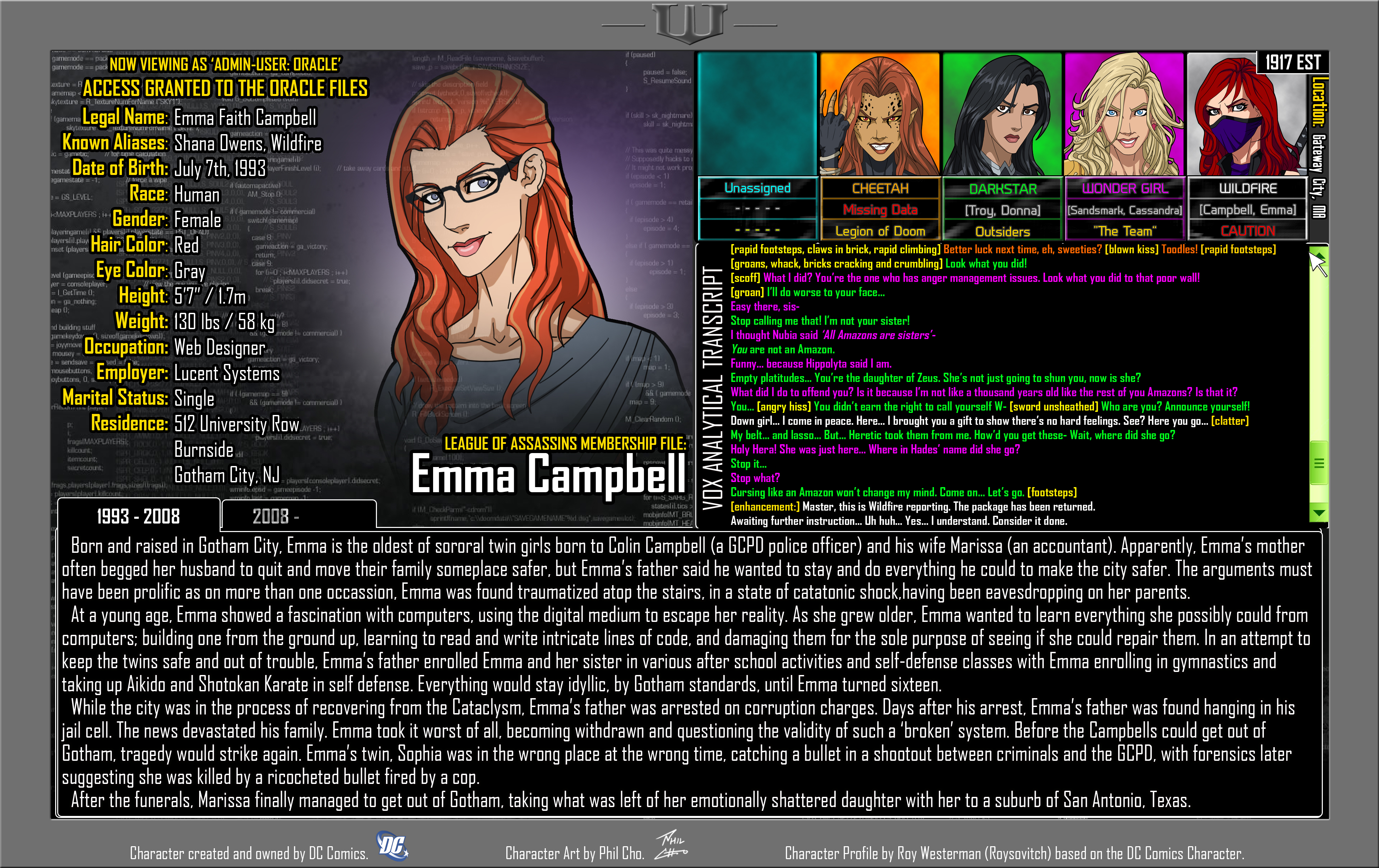 [Earth-27: Oracle Files] Emma Campbell (1/2)