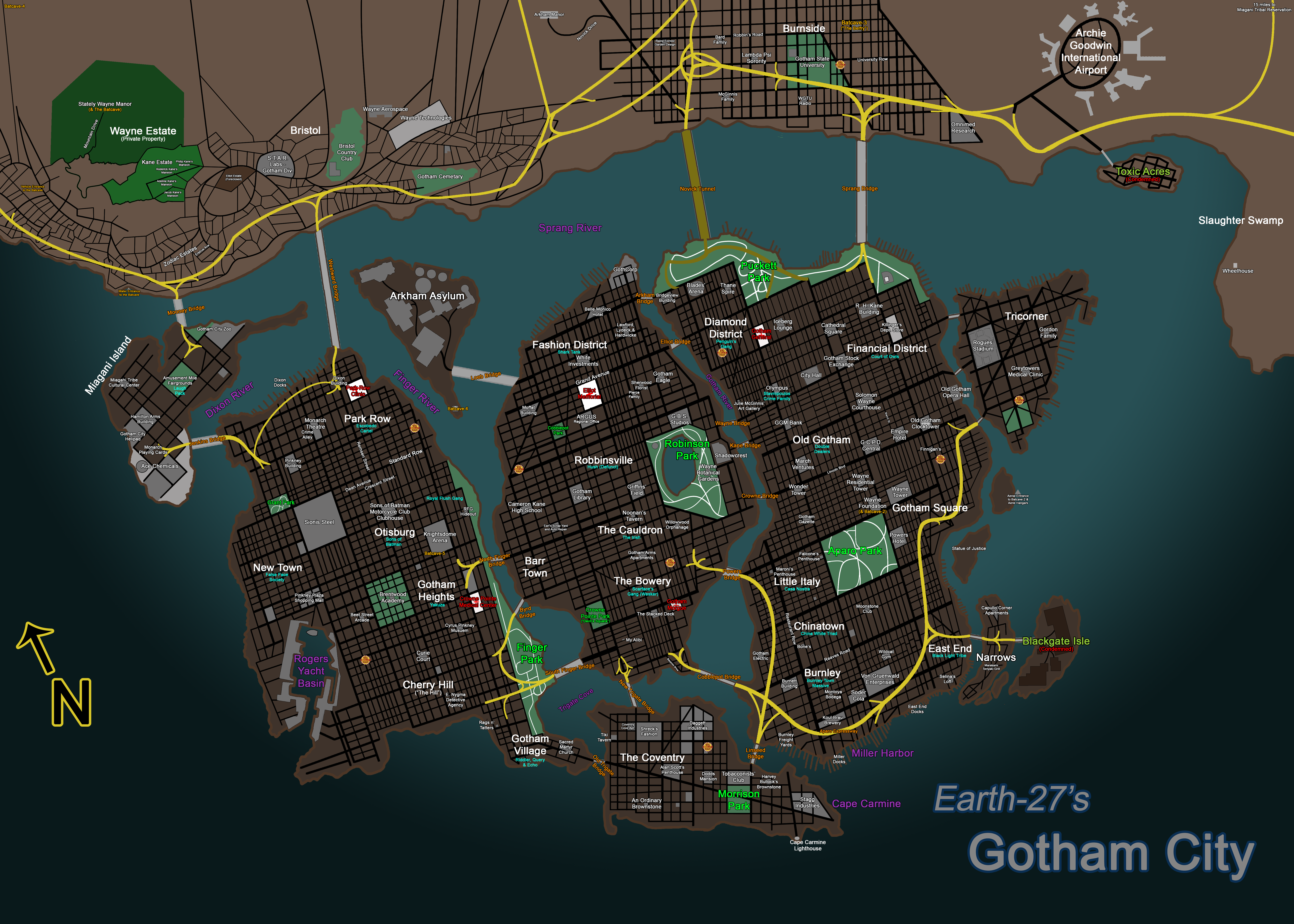 Earth 27 For Nitwits Gotham City By Roysovitch On Deviantart Gotham And Metropolis Map