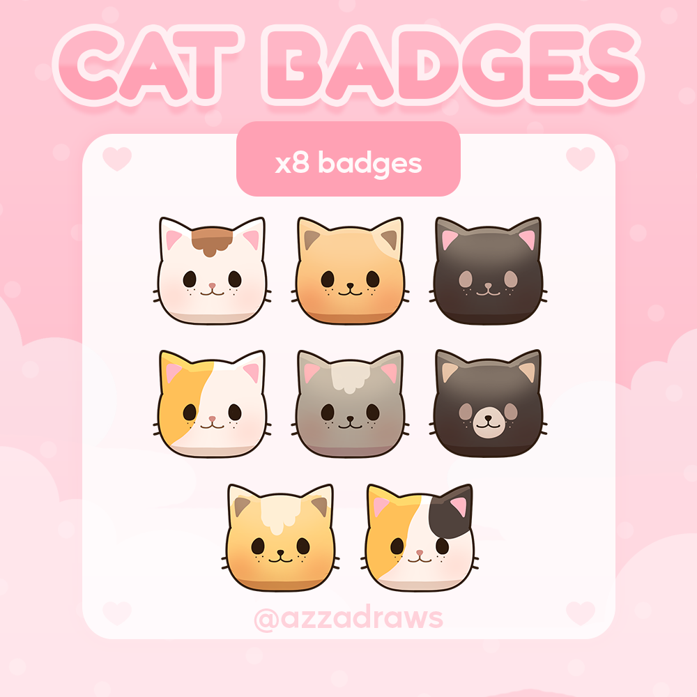 Crystal Cat Sub Badges | Twitch Sub Badges