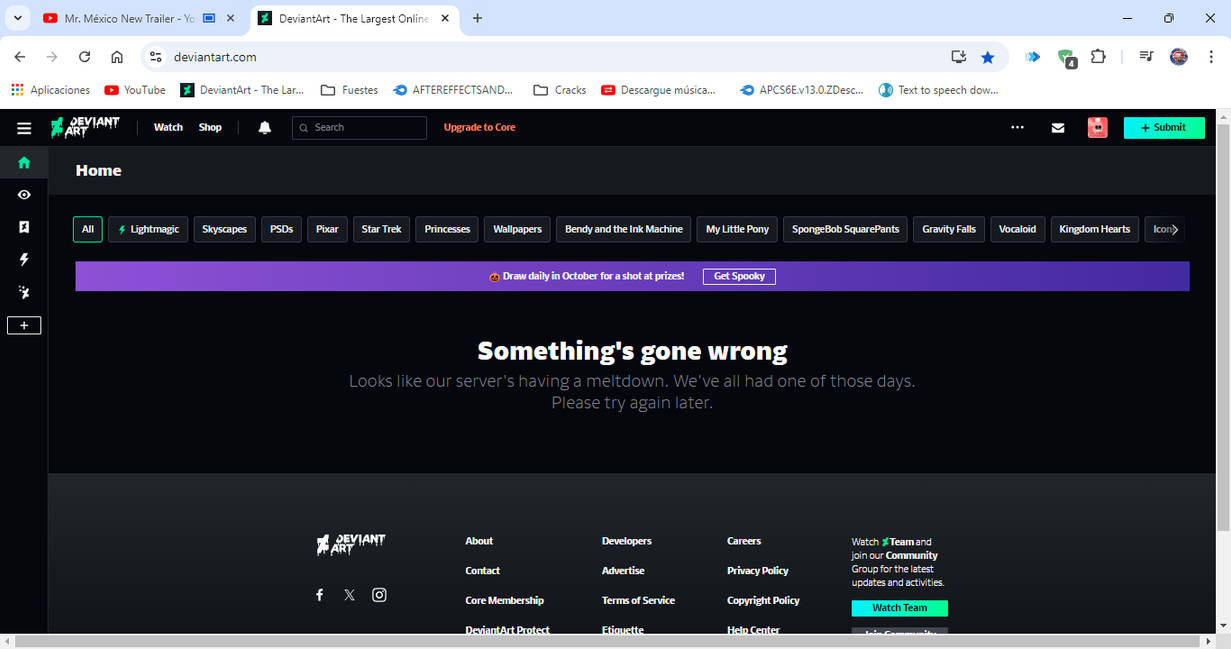 Deviantart Agent Down Deviantart is down by MrMexicoCB on DeviantArt