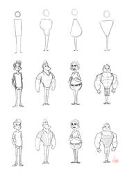 Character Shape Sketching 1 (with video link) by LuigiL