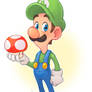 Luigi and a Mushroom