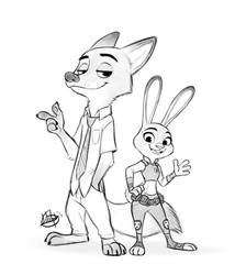 Nick and Judy WIP Sketch