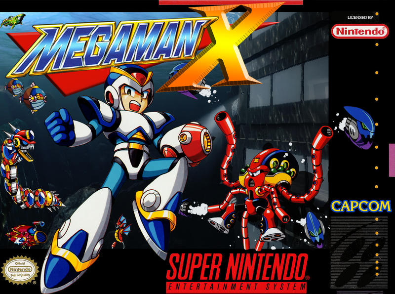 Megaman X SNES box cover