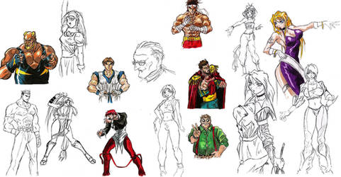 SNK Fighter sketches by Hellstinger64