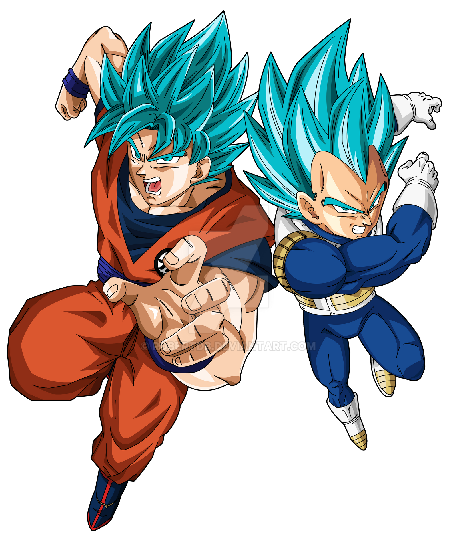 Goku and Vegeta SSJ Blue PNG by robertDB on DeviantArt