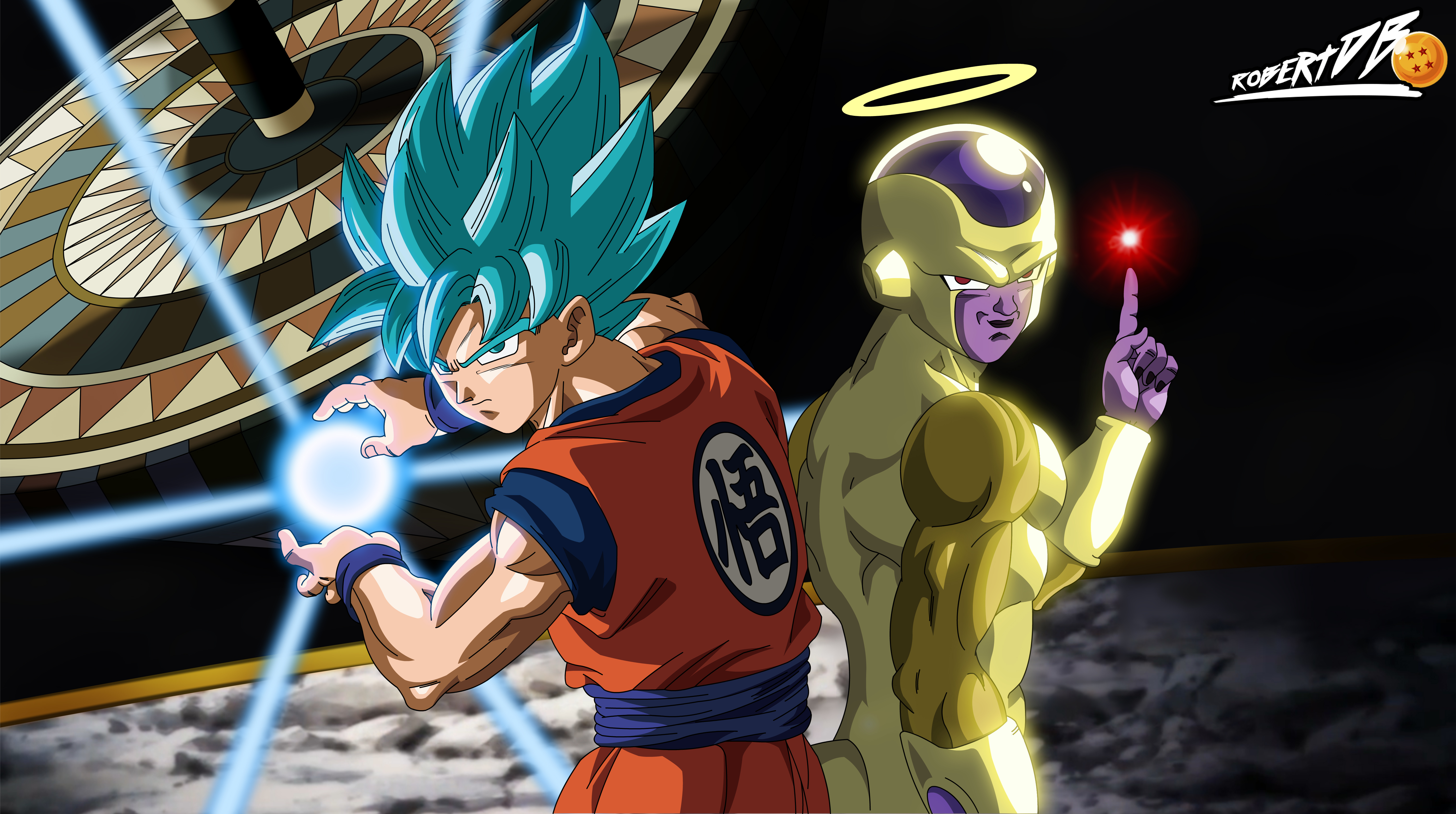 Goku ssj blue vs Golden Freeza by HenriqueDBZ on DeviantArt