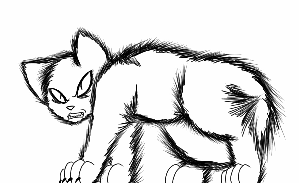 Angry Cat Lineart by veropokemon on DeviantArt