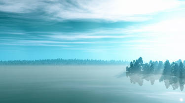 Misty Lake wallpaper