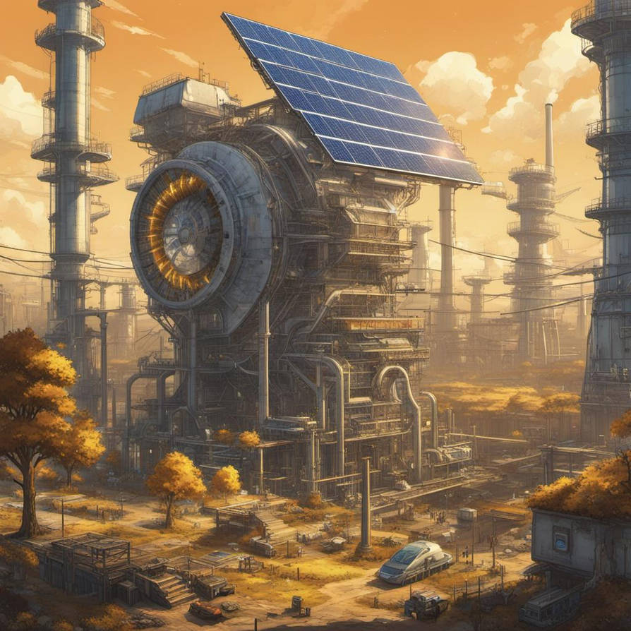 Solarpunk Power Plant by rlac12 on DeviantArt