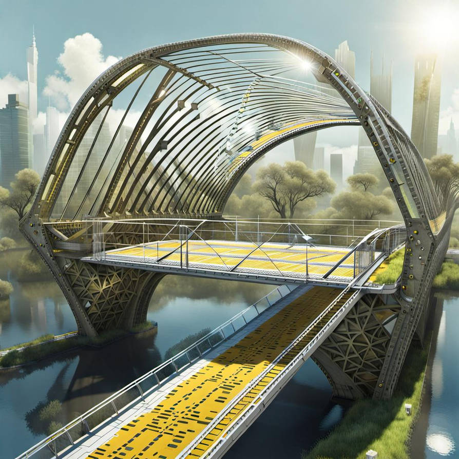 Solarpunk bridge by rlac12 on DeviantArt