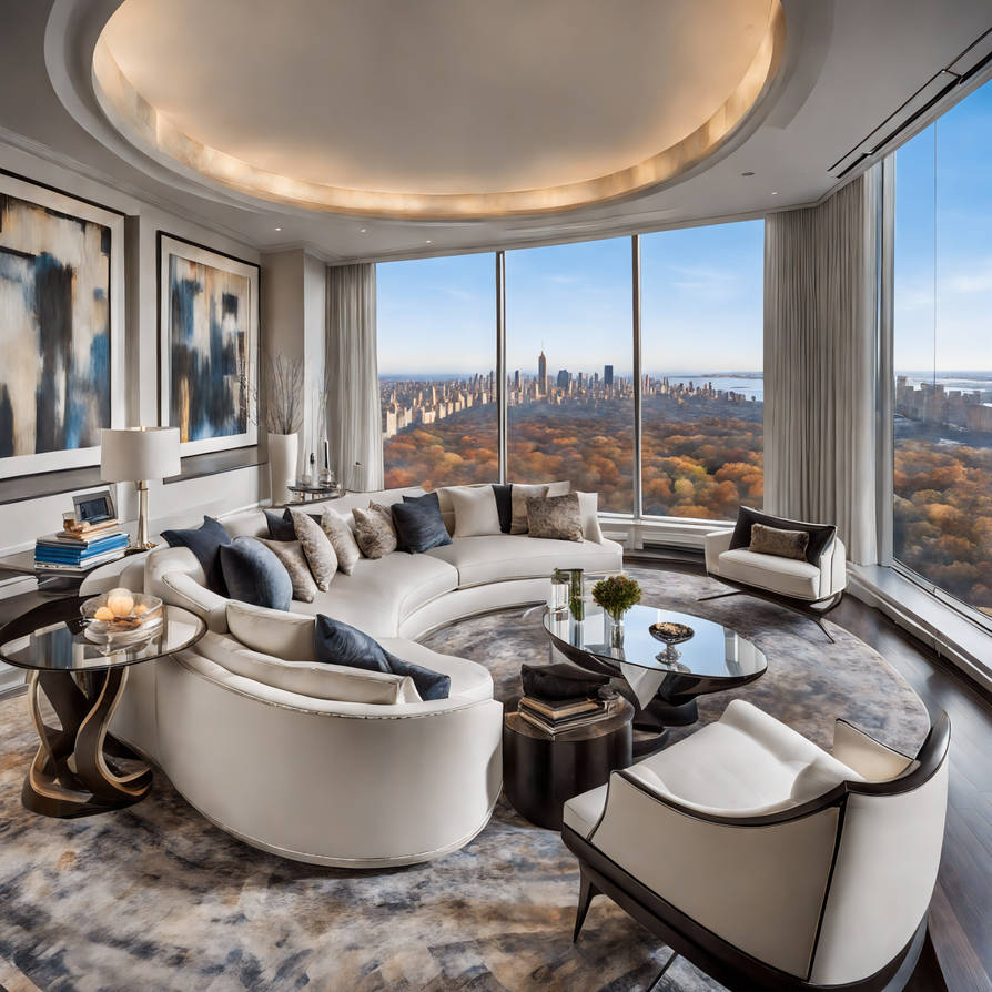 Illustration of Luxury High-Rise Penthouse Apartments With Pet Storage