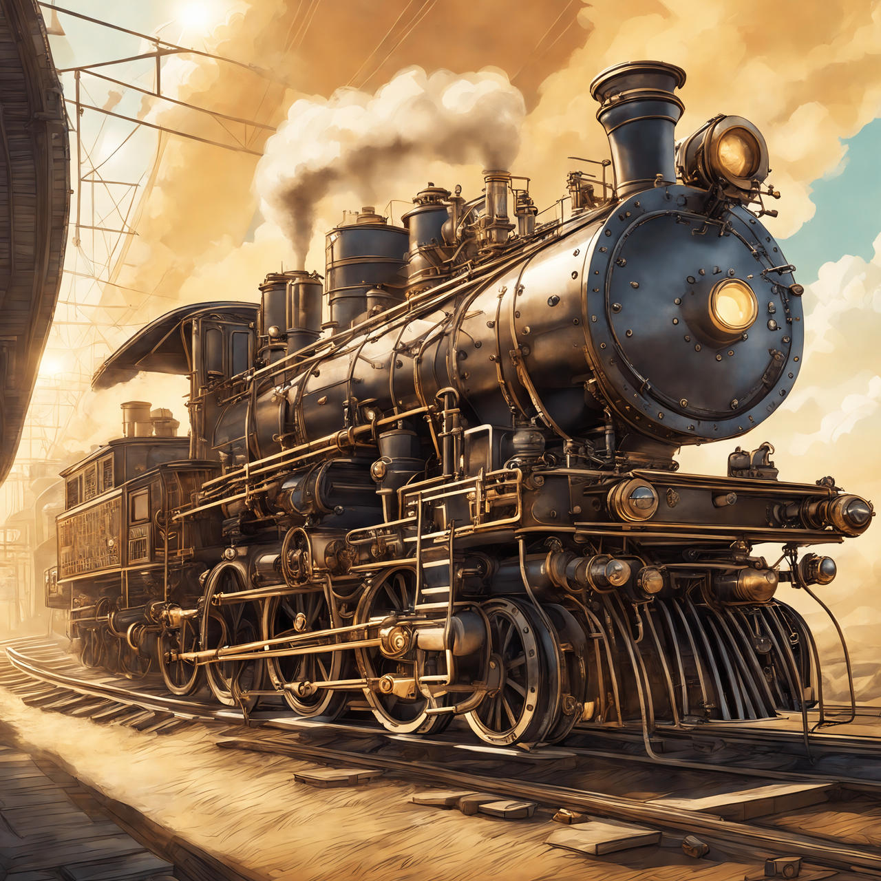 Steampunk Steam Locomotive And Sunshine by rlac12 on DeviantArt