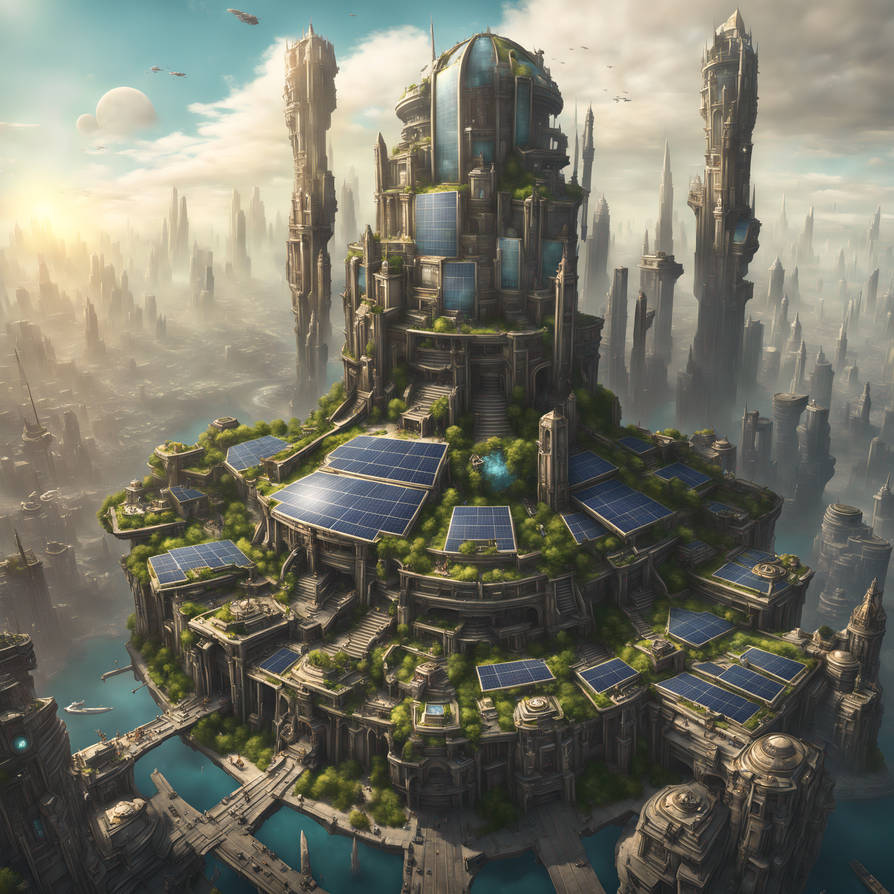 Solar Punk Large Solarpunk Elder Large City by rlac12 on DeviantArt