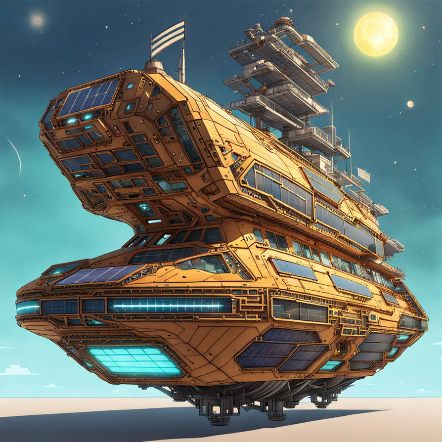 Solarpunk Mega Factory Solarpunk Mega Ship by rlac12 on DeviantArt